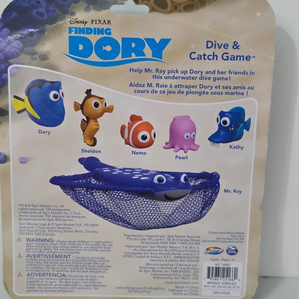 Disney Finding Dory Dive & Catch Game - Blue and Orange, New-in-Pack